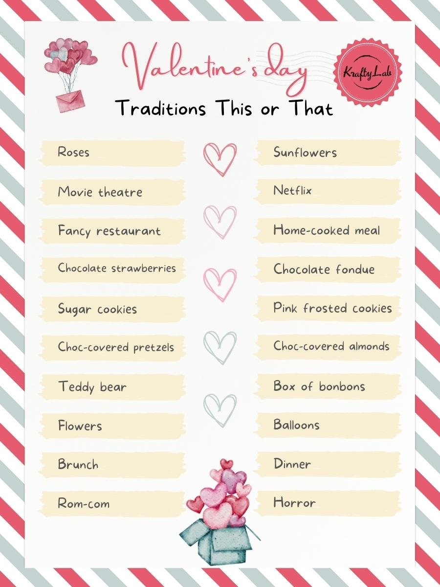 Valentine's Day Traditions This Or That by KraftyLab.