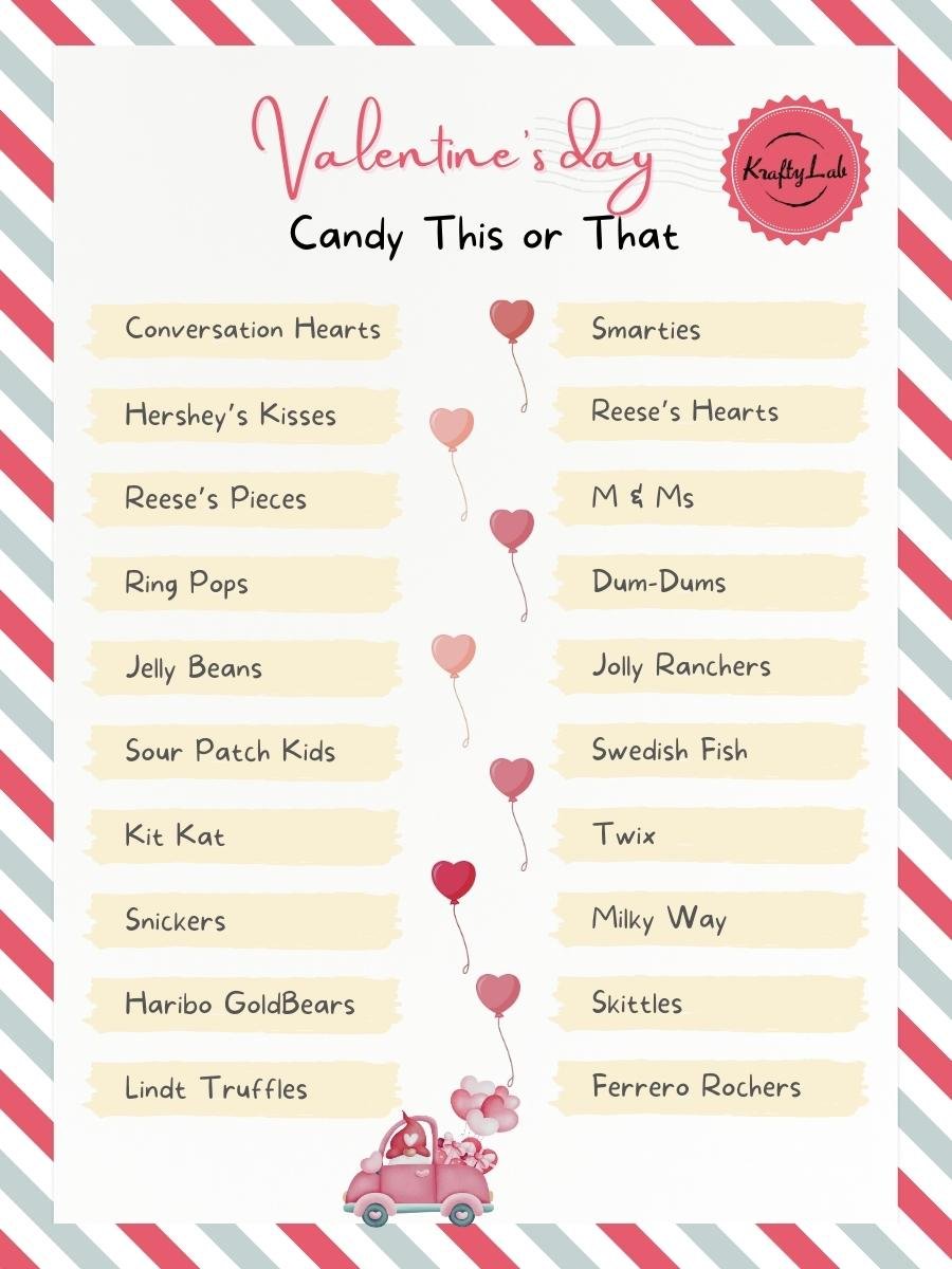 Valentine's Day Candy This Or That Questions KraftyLab