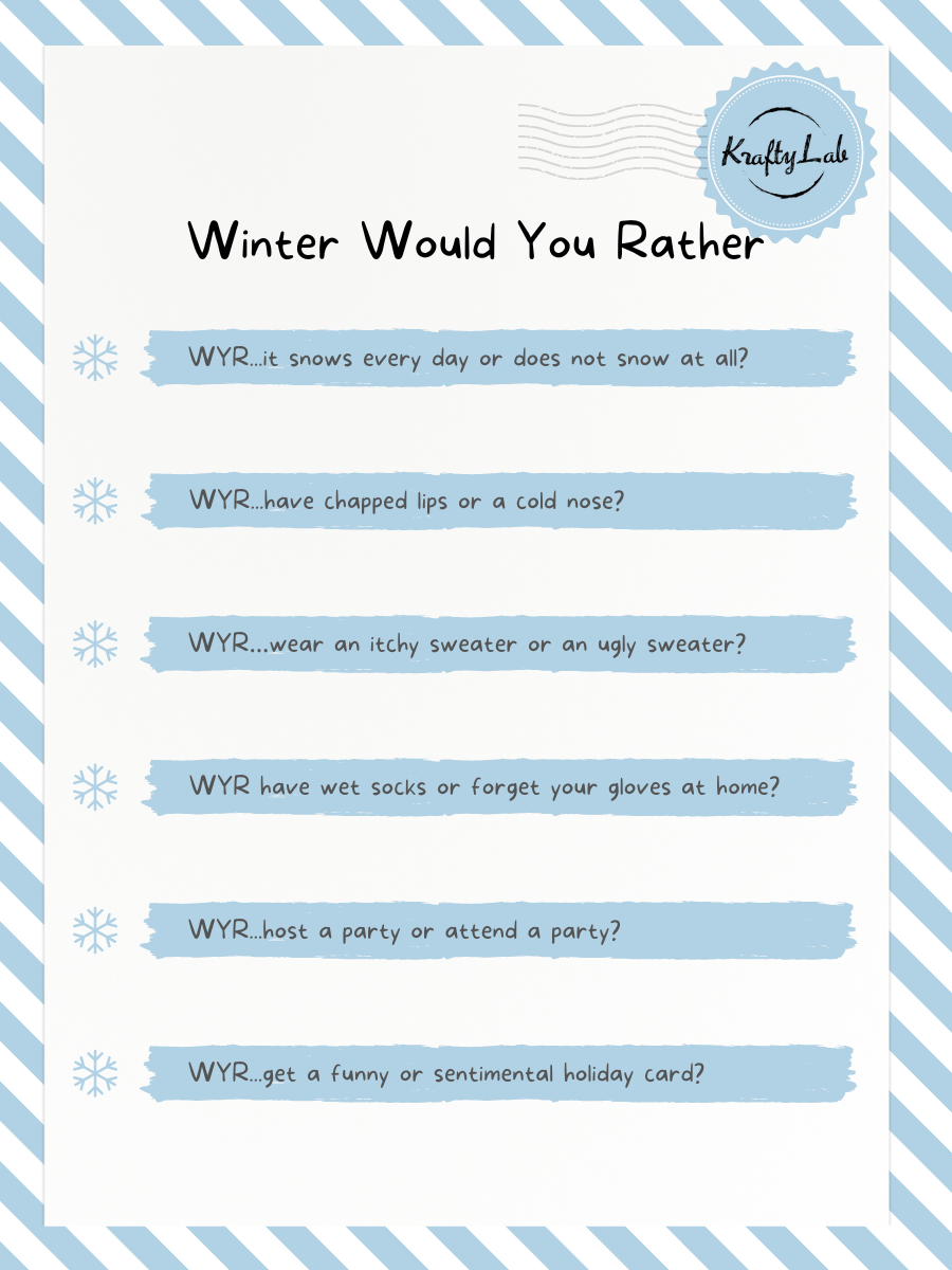Winter Would You Rather Questions For Work KraftyLab
