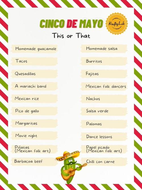 Cinco De Mayo This Or That Questions.