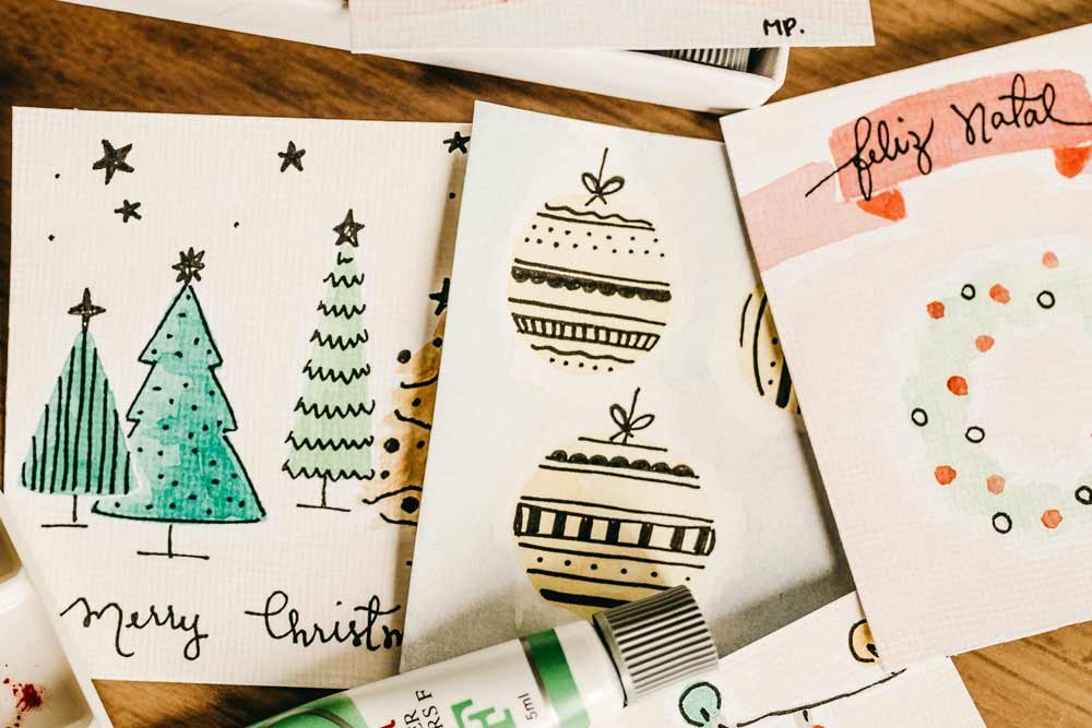 virtual card decorating class for remote team building