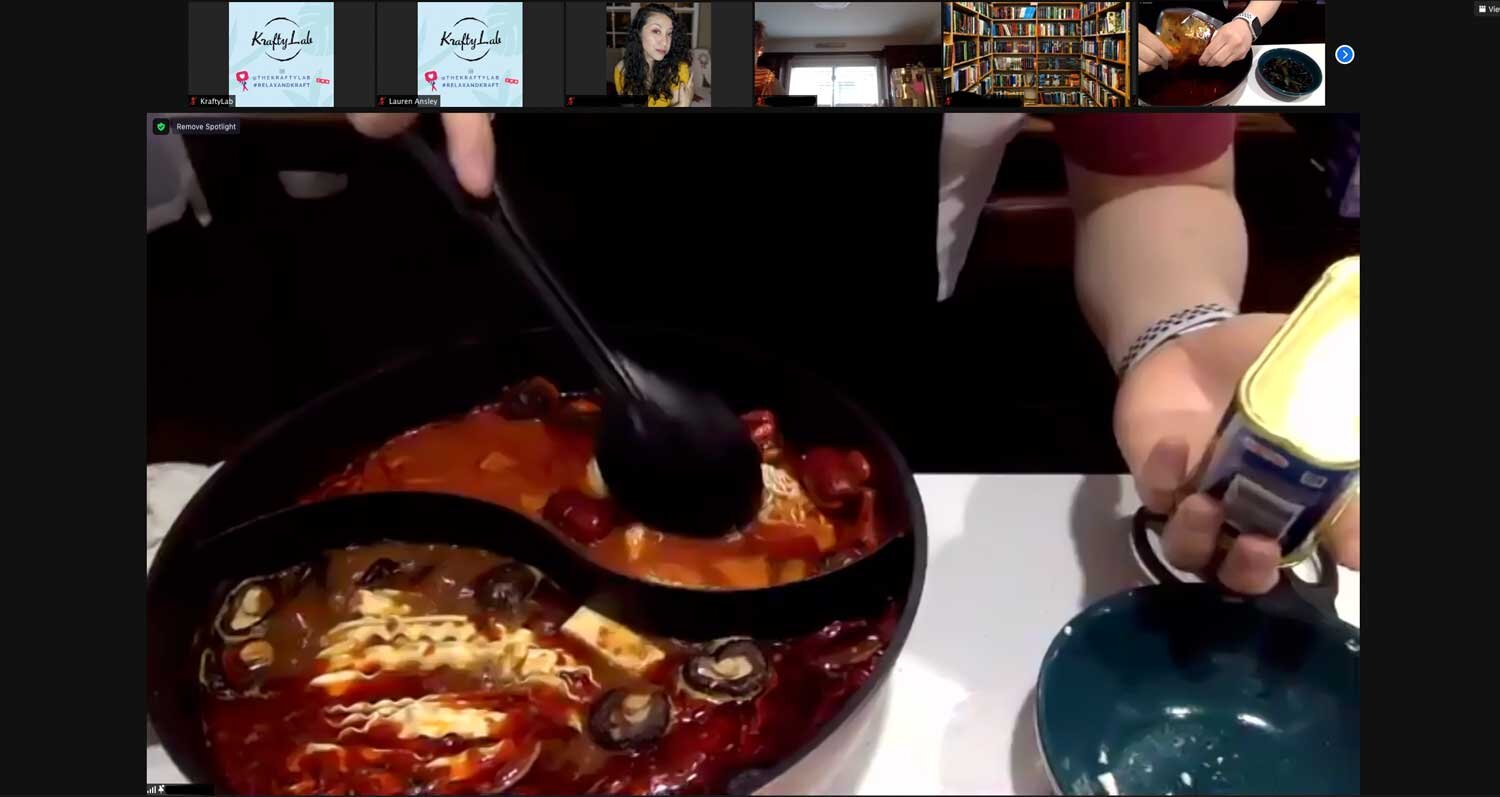 Virtual hotpot during a virtual conference